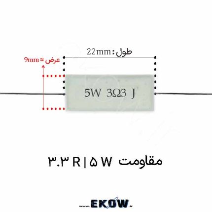 مقاومت آجری 5 وات 3.3 اهم ( 5W 3.3 R) مقاومت آجری 5 وات 3.3 اهم مقاومت آجری 5 وات 3.3 اهم مقاومت سیمانی 5W 3.3R Wirewound Resistor 5W 3.3 Ohm Power Resistor 3.3Ω 5W Cement Resistor 5W 3.3R مقاومت شنت 3.3 اهم 5 وات خرید مقاومت آجری 5 وات 3.3 اهم مقاومت قدرت سرامیکی 3.3 اهم قطعات الکترونیک 5W 3.3R مقاومت سیمی 3.3 اهم 5 وات