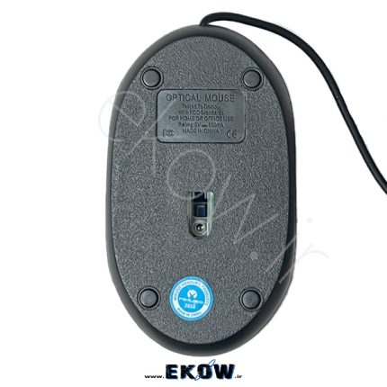 موس سیم دار میکاسو MIKUSO MOS-015U ارگونومیک دقت ۱۰۰۰ DPI USB کلید نرم سبک مقاوم ویندوز مک اداری خانگی دوام