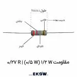 مقاومت 1/2 وات 0.27 اهم (1/2W 0.27R ) مقاومت شنت سنس جریان 0.27 اهم نیم وات پایه دار کد رنگی مقاومت 1/2 وات 0.27 اهم (1/2W 0.27R ) مقاومت 270 میلی اهم نیم وات THT با تلورانس 5 درصد مقاومت فیلم متال اکسید 0.27 اهم نیم وات ضد حریق سیم کشی اتصال کلوین 4 ترمیناله برای مقاومت 0.27 اهم مقاومت 1/2 وات 0.27 اهم (1/2W 0.27R ) در مدار سورس ماسفت کد رنگی 5 نواری مقاومت دقیق 0.27 اهم 1 درصد ابعاد و ضخامت پایه‌های مقاومت نیم وات 270 میلی اهم مدار فیدبک سنس جریان با مقاومت 1/2 وات 0.27 اهم (1/2W 0.27R ) تست جریان عبوری 1.36 آمپر مقاومت 0.27 اهم روی بردبورد مقاومت شنت محافظ اضافه جریان OCP نیم وات 0.27 اهم پوشش سیلیکونی ضد اشتعال UL94V-0 مقاومت 0.27 اهم مقاومت 1/2 وات 0.27 اهم (1/2W 0.27R ) در درایور ال ای دی جریان ثابت مقاومت پایه دار محوری 0.27 اهم استاندارد RoHS فاقد سرب بالانس جریان ترانزیستورهای موازی با مقاومت 270 میلی اهم نیم وات مقاومت 1/2 وات 0.27 اهم (1/2W 0.27R ) در مدار مانیتورینگ شارژ باتری مقاومت شنت نیم وات 0.27 اهم با هسته سرامیک آلومینا نحوه خواندن نوارهای رنگی قرمز بنفش نقره ای در مقاومت 0.27 اهم روتینگ کلوین مقاومت 1/2 وات 0.27 اهم (1/2W 0.27R ) بر روی PCB لحیم کاری مقاومت پایه دار 270 میلی اهم در منبع تغذیه سوئیچینگ ساختار داخلی لایه اکسید فلزی مقاومت 0.27 اهم نیم وات نمودار کاهش توان Derating مقاومت 1/2 وات 0.27 اهم (1/2W 0.27R ) خرید مقاومت 0.27 اهم 1/2 وات برای تعمیرات بردهای صنعتی پایه های مسی قلع اندود ضد اکسیداسیون در مقاومت 0.27 اهم نیم وات