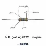 مقاومت 1/2 وات 10 اهم (1/2W 10R ) مقاومت لایه کربنی با توان نیم وات و مقدار ده اهم نمای نزدیک از کدهای رنگی قهوه‌ای سیاه سیاه طلایی روی بدنه قطعه مقاومت الکتریکی با تلرانس دقیق پنج درصد و مغزی سرامیکی پایه‌های مسی با روکش قلع یکنواخت برای لحیم‌کاری عالی عایق‌بندی کامل با رزین اپوکسی ضد رطوبت روی مقاومت مقاومت استاندارد ده اهم مناسب مدارهای درایور گیت قدرت المان پسیو پایه‌دار برای بردهای مدار چاپی یک‌لایه و دولایه استفاده از مقاومت نیم وات در مدار فیلتر اسنابر و ضربه‌گیر کنترل دقیق جریان و کاهش تلفات حرارتی با مقاومت کربنی تست و اندازه‌گیری مقدار اهمی قطعه با دستگاه‌های دقیق آزمایشگاهی نمایش ابعاد فیزیکی استاندارد مقاومت نیم وات پایه‌دار مقاومت الکتریکی با کمترین میزان نویز حرارتی در مدار آنالوگ ساختار مقاوم در برابر نوسانات شدید دما و اکسیداسیون چیدمان منظم قطعات پسیو روی فیبر مدار چاپی صنعتی مقاومت مناسب برای تثبیت نقاط کار ترانزیستورها و ماسفت‌ها ترشوندگی سریع پایه‌ها در وان قلع و لحیم‌کاری دستی قطعه الکترونیکی بادوام و استاندارد برای استفاده در منابع تغذیه المان مقاوم در برابر شوک‌های مکانیکی و لرزش‌های صنعتی انتخاب بهینه مهندسان برای نمونه‌سازی و مونتاژ بردهای الکترونیکی پایه‌های انعطاف‌پذیر با کیفیت اتصال بالا روی پدهای مدار بسته بندی ایمن مقاومت لایه کربنی برای جلوگیری از آسیب فیزیکی کنترل نوسانات ناخواسته ولتاژ در مدارهای سوئیچینگ فرکانس بالا قطعه الکترونیکی سازگار با استانداردهای حفاظت از محیط زیست قطعه پسیو با پایداری بلندمدت مشخصات الکتریکی در تجهیزات صنعتی