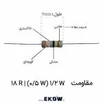 مقاومت 1/2 وات 18 اهم (1/2W 18R ) نمای نزدیک از لایه کربنی مقاومت هجده اهم نیم وات مغزی سرامیکی فشرده و مقاوم به حرارت مقاومت 18 اهم لایه رزین اپوکسی عایق و نسوز روی بدنه مقاومت پایه‌های مسی با آبکاری قلع خالص جهت لحیم‌کاری آسان کدهای رنگی قهوه‌ای خاکستری سیاه طلایی مقاومت هجده اهم استفاده از مقاومت نیم وات در درایور گیت ماسفت صنعتی مدار اسنابر و فیلتر ضربه‌گیر با مقاومت هجده اهم تلرانس پنج درصد دقیق در مقاومت لایه کربنی ابعاد استاندارد مقاومت نیم وات برای نصب روی بردهای چاپی مدیریت حرارتی و دفع گرما در مقاومت کربنی پانزده و هجده اهم نویز تداخلی بسیار پایین در مدارات صوتی با مقاومت استاندارد تست و سنجش اهمی مقاومت هجده اهم در آزمایشگاه الکترونیک قطعه پسیو باکیفیت برای پروژه‌های صنعتی و آموزشی پایه‌های مفتولی انعطاف‌پذیر جهت فرم‌دهی افقی و عمودی مقاومت محدودکننده جریان در بخش تغذیه و راه‌اندازی نرم مونتاژ سریع و بدون پدیده لحیم سرد با قطعات استاندارد مقاومت فیلم کربنی با عایق‌بندی دی‌الکتریک قوی کاربری در اینورترهای قدرت و منابع تغذیه سوئیچینگ المان پسیو استاندارد و بادوام برای بردهای الکترونیکی رفتار خطی و بدون اعوجاج مقاومت در فرکانس‌های کاری بسته‌بندی مقاوم در برابر رطوبت و عوامل محیطی کاهش دوباره‌کاری خطوط مونتاژ با پایه‌های قلع‌اندود مهار ولتاژهای سوزنی و حفاظت از نیمه‌هادی‌ها در مدار انتخاب ایده‌آل مهندسان برای نمونه‌سازی و تولید انبوه