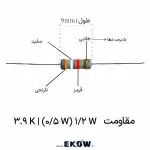 مقاومت 1/2 وات 3.9 کیلو اهم (1/2W 3.9K ) نمای نزدیک از لایه کربنی مقاومت بسته‌بندی استاندارد قطعات الکترونیکی بررسی کد رنگی مقاومت نصب قطعه روی فیبر مدار چاپی لحیم‌کاری پایه مقاومت تست مقدار اهمی با مولتی‌متر پوشش اپوکسی عایق مقاومت هسته سرامیکی مقاومت لایه کربنی نمای جانبی از پایه‌های قلع اندود استفاده در مدارهای نمونه‌سازی چیدمان مقاومت‌ها در قفسه انبار مقاومت نیم وات در مدار تغذیه قطعات پسیو در آزمایشگاه الکترونیک مقاومت با کیفیت برای تعمیرات برد ساختار داخلی مقاومت کربنی تولید انبوه تجهیزات الکترونیکی کاربرد در بردهای لوازم خانگی پایداری حرارتی قطعه در مدار مقاومت در بسته صدتایی اجزای تشکیل‌دهنده مدار الکترونیکی