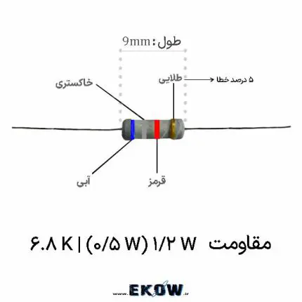 مقاومت 1/2 وات 6.8 کیلو اهم (1/2W 6.8K ) خرید مقاومت 1/2 وات 6.8 کیلو اهم (1/2W 6.8K ) قیمت مقاومت 1/2 وات 6.8 کیلو اهم (1/2W 6.8K ) مشخصات فنی مقاومت 1/2 وات 6.8 کیلو اهم (1/2W 6.8K ) مقاومت 1/2 وات 6.8 کیلو اهم (1/2W 6.8K ) لایه کربنی فروش مقاومت 1/2 وات 6.8 کیلو اهم (1/2W 6.8K ) تصویر مقاومت 1/2 وات 6.8 کیلو اهم (1/2W 6.8K ) کد رنگی مقاومت 1/2 وات 6.8 کیلو اهم (1/2W 6.8K ) آبی خاکستری قرمز طلایی ابعاد مقاومت 1/2 وات 6.8 کیلو اهم (1/2W 6.8K ) پایه دار مقاومت 1/2 وات 6.8 کیلو اهم (1/2W 6.8K ) با تلرانس ۵ درصد لحیم کاری مقاومت 1/2 وات 6.8 کیلو اهم (1/2W 6.8K ) پایه‌های قلع اندود مقاومت 1/2 وات 6.8 کیلو اهم (1/2W 6.8K ) روکش اپوکسی مقاومت 1/2 وات 6.8 کیلو اهم (1/2W 6.8K ) کاربرد مقاومت 1/2 وات 6.8 کیلو اهم (1/2W 6.8K ) در مقسم ولتاژ مقاومت 1/2 وات 6.8 کیلو اهم (1/2W 6.8K ) برای بایاس ترانزیستور مقاومت 1/2 وات 6.8 کیلو اهم (1/2W 6.8K ) بالاکش مدارهای دیجیتال تست مقاومت 1/2 وات 6.8 کیلو اهم (1/2W 6.8K ) با مولتی متر پایداری حرارتی مقاومت 1/2 وات 6.8 کیلو اهم (1/2W 6.8K ) مقاومت 1/2 وات 6.8 کیلو اهم (1/2W 6.8K ) برای بردهای صنعتی خرید اینترنتی مقاومت 1/2 وات 6.8 کیلو اهم (1/2W 6.8K ) مقاومت 1/2 وات 6.8 کیلو اهم (1/2W 6.8K ) کم نویز
