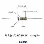 ۱. مقاومت 1/2 وات 91 اهم (1/2W 91R ) ۲. مقاومت لایه کربنی 91 اهم نیم وات ۳. بسته نواری مقاومت 1/2 وات 91 اهم (1/2W 91R ) ۴. پایه‌های لحیم‌کاری مقاومت 1/2 وات 91 اهم (1/2W 91R ) ۵. نشانه‌های رنگی مقاومت 1/2 وات 91 اهم (1/2W 91R ) ۶. هسته سرامیکی مقاومت 1/2 وات 91 اهم (1/2W 91R ) ۷. پوشش محافظ اپوکسی مقاومت 1/2 وات 91 اهم (1/2W 91R ) ۸. مقاومت 1/2 وات 91 اهم (1/2W 91R ) در مدار بایاس ترانزیستور ۹. استفاده از مقاومت 1/2 وات 91 اهم (1/2W 91R ) در تقسیم ولتاژ ۱۰. تلورانس 5% مقاومت 1/2 وات 91 اهم (1/2W 91R ) ۱۱. مقاومت 1/2 وات 91 اهم (1/2W 91R ) در فیلتر RC ۱۲. بسته‌بندی صنعتی مقاومت 1/2 وات 91 اهم (1/2W 91R ) ۱۳. مقاومت 1/2 وات 91 اهم (1/2W 91R ) برای خطوط مونتاژ خودکار ۱۴. مقاومت 1/2 وات 91 اهم (1/2W 91R ) در مدارهای راه‌انداز دیجیتال ۱۵. مقاومت 1/2 وات 91 اهم (1/2W 91R ) با توان نامی 0.5 وات ۱۶. نمای نزدیک مقاومت 1/2 وات 91 اهم (1/2W 91R ) ۱۷. مقاومت 1/2 وات 91 اهم (1/2W 91R ) در مدارات RF ۱۸. خرید مقاومت 1/2 وات 91 اهم (1/2W 91R ) با کیفیت بالا ۱۹. مقاومت 1/2 وات 91 اهم (1/2W 91R ) مناسب برای نمونه‌سازی ۲۰. مقاومت 1/2 وات 91 اهم (1/2W 91R ) با دمای کاری گسترده ۲۱. ساختار لایه کربنی مقاومت 1/2 وات 91 اهم (1/2W 91R )